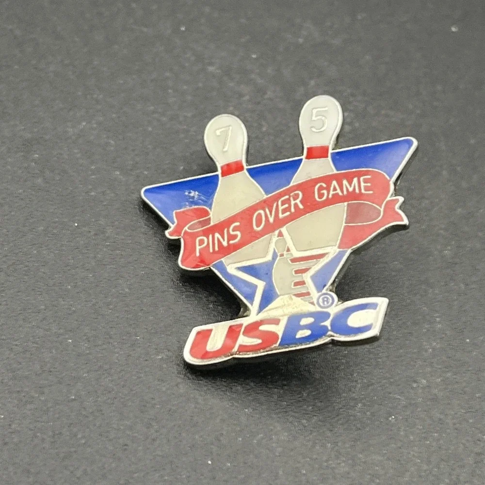 United States Bowling Congress USBC Pins Over Game Lapel Hat‎ Pin